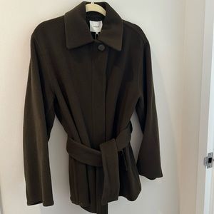 Brushed wool belted jacket